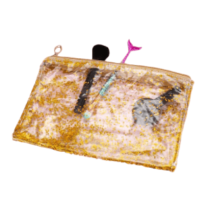 Trousse de toilette transparente paillette