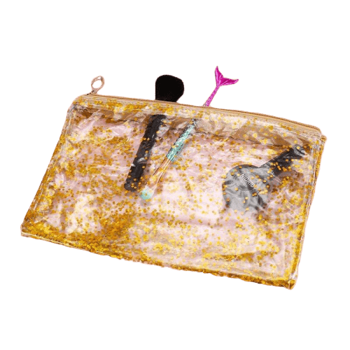 Trousse de toilette transparente paillette