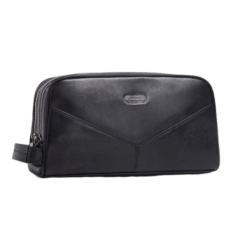 Trousse de toilette en cuir véritable homme