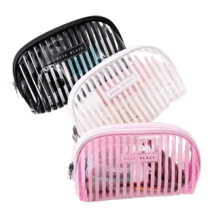 Trousse de toilette transparente rayures