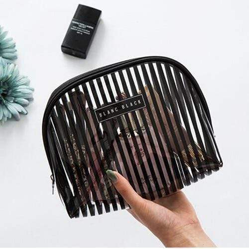 Trousse de toilette moderne avec lignes rayées