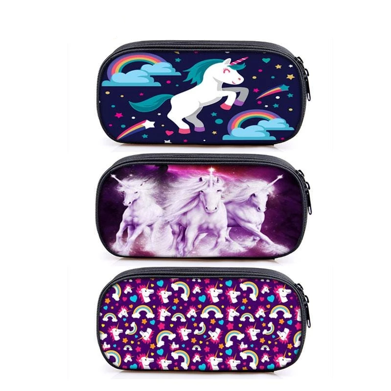 Trousse de toilette fille licorne colorée