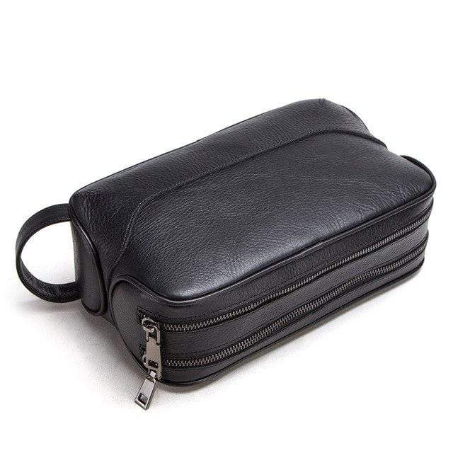 Trousse de toilette cuir vintage noir