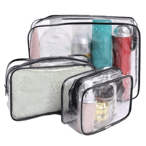 Trousse de toilette en plastique transparent