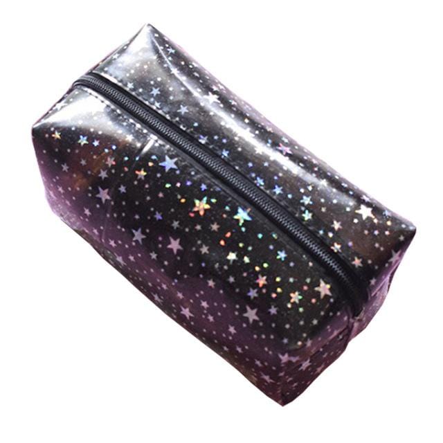 trousse à maquillage étoilée transparente