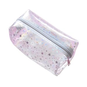 trousse de toilette transparente paillette étoile