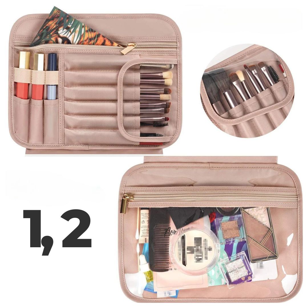 Trousse de toilette de Voyage Femme à Suspendre avec crochet pivotant