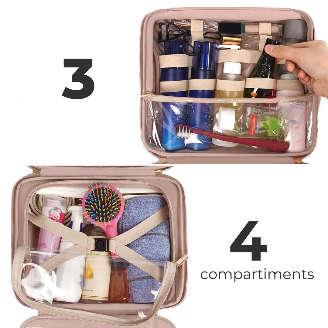 Trousse de toilette de Voyage Femme à Suspendre en situation dans une salle de bain