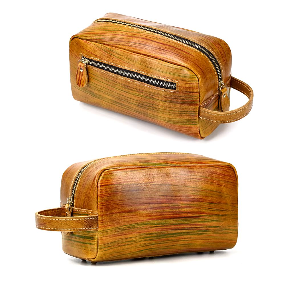 Trousse de toilette robuste en cuir