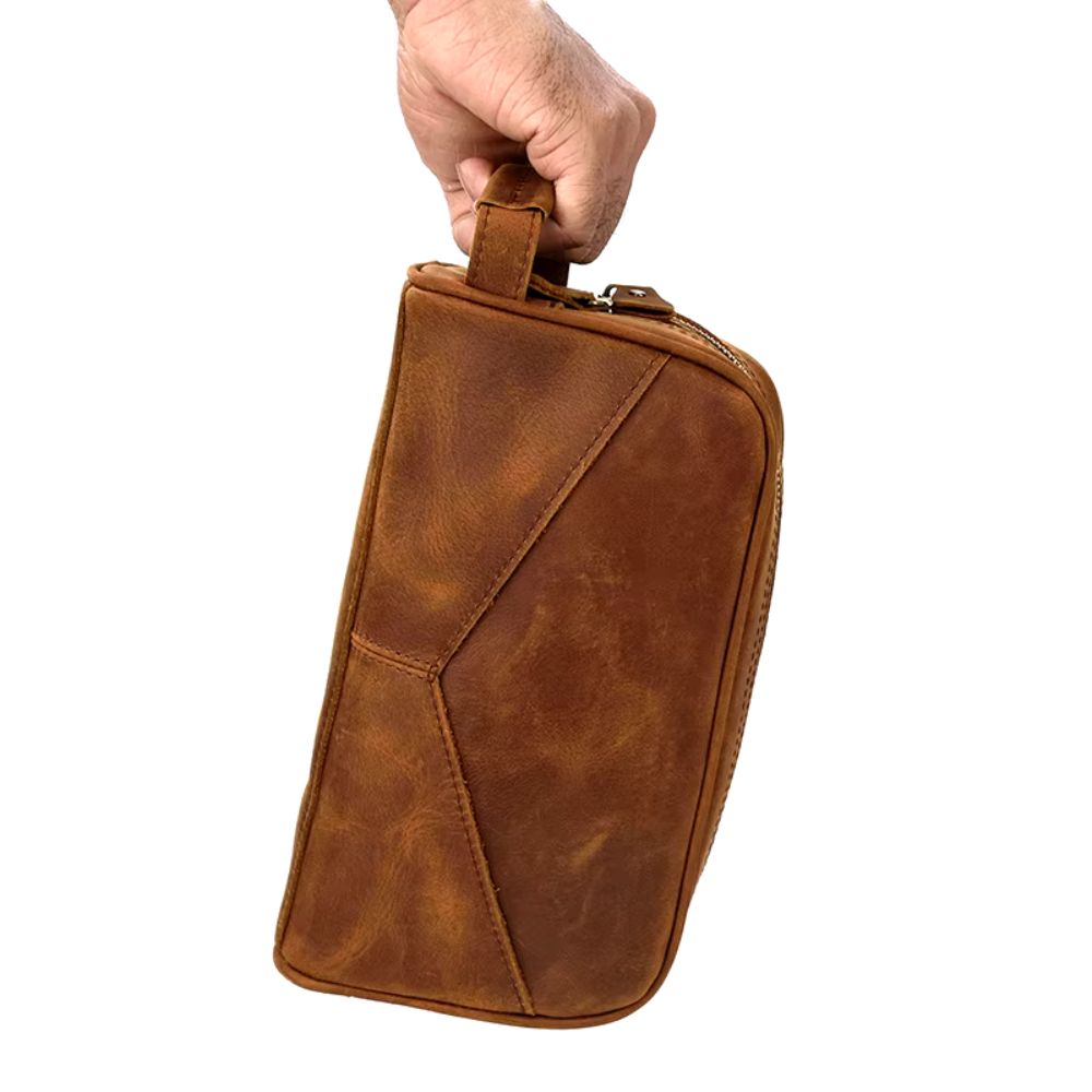 Trousse de toilette résistante en cuir