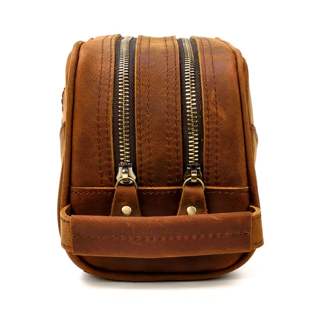 Organisation de voyage avec Trousse de toilette en cuir