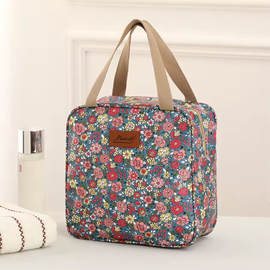 Trousse de toilette souple avec motifs floraux