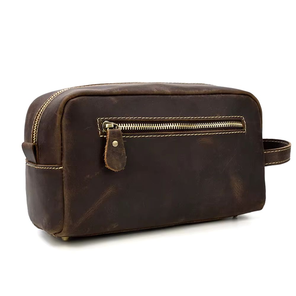 Trousse de toilette en cuir durable