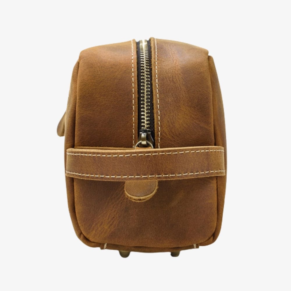 Trousse de toilette en cuir noir