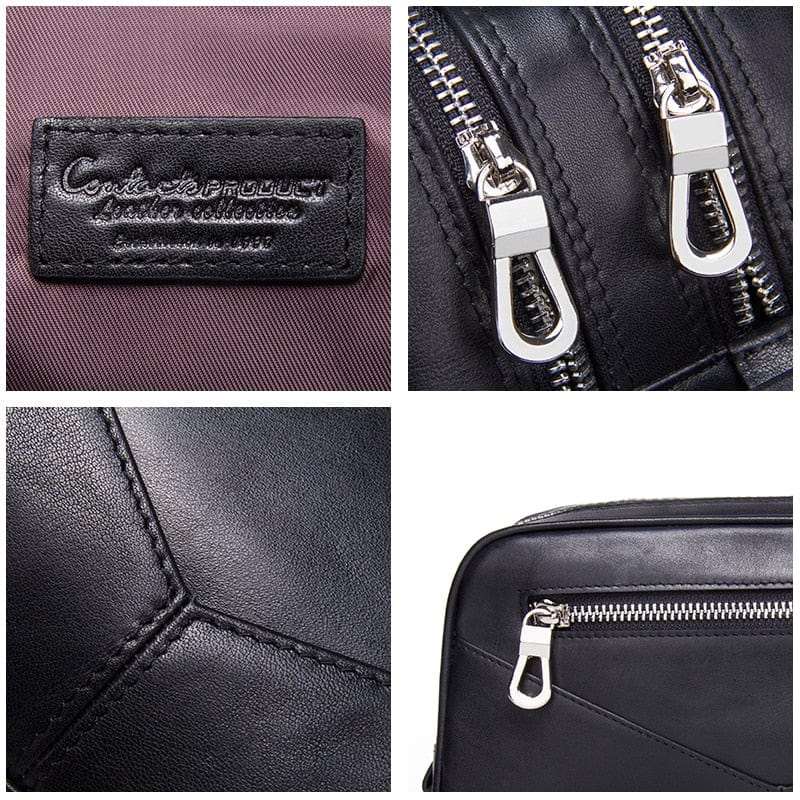 Trousse de toilette homme élégante en cuir naturel