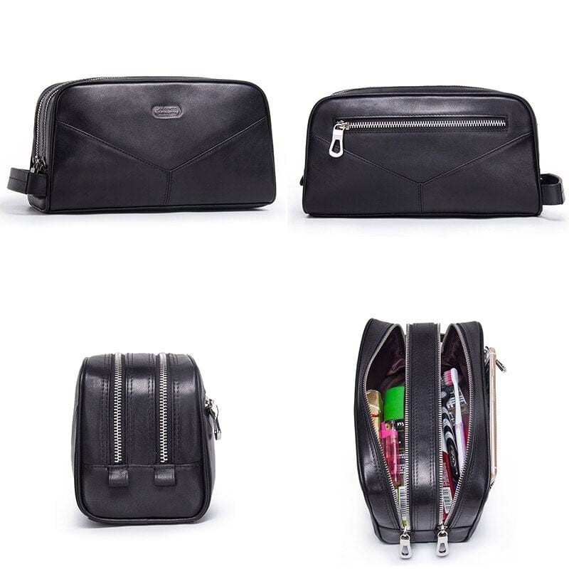 Trousse de toilette homme luxe en cuir