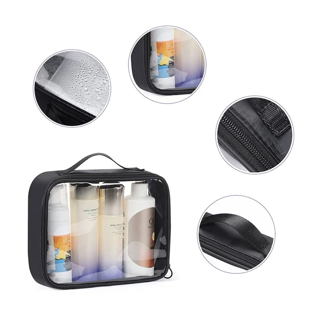 Sac de toilette transparent pour appareil et produits