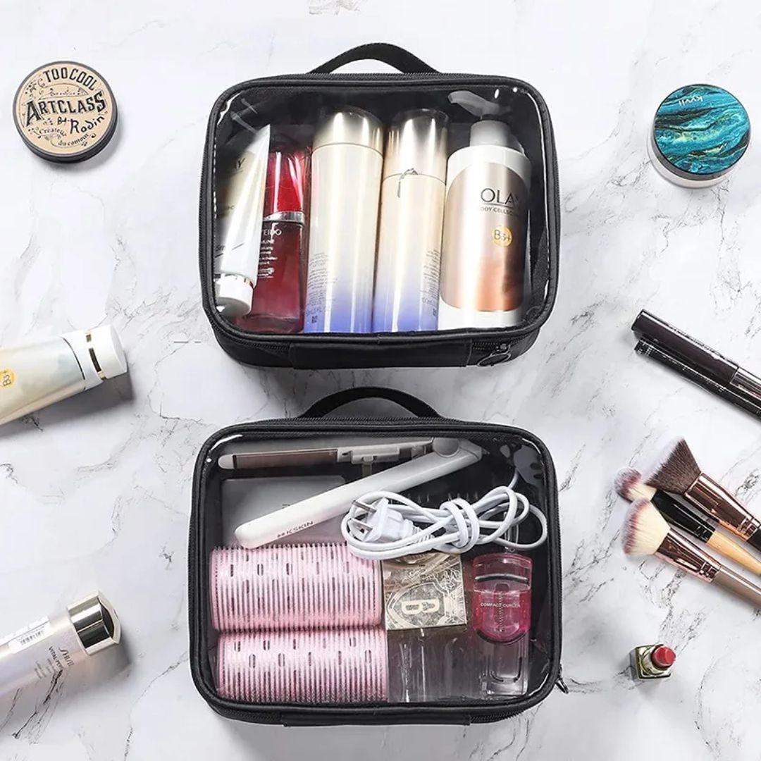 Trousse de toilette transparente pour voyages