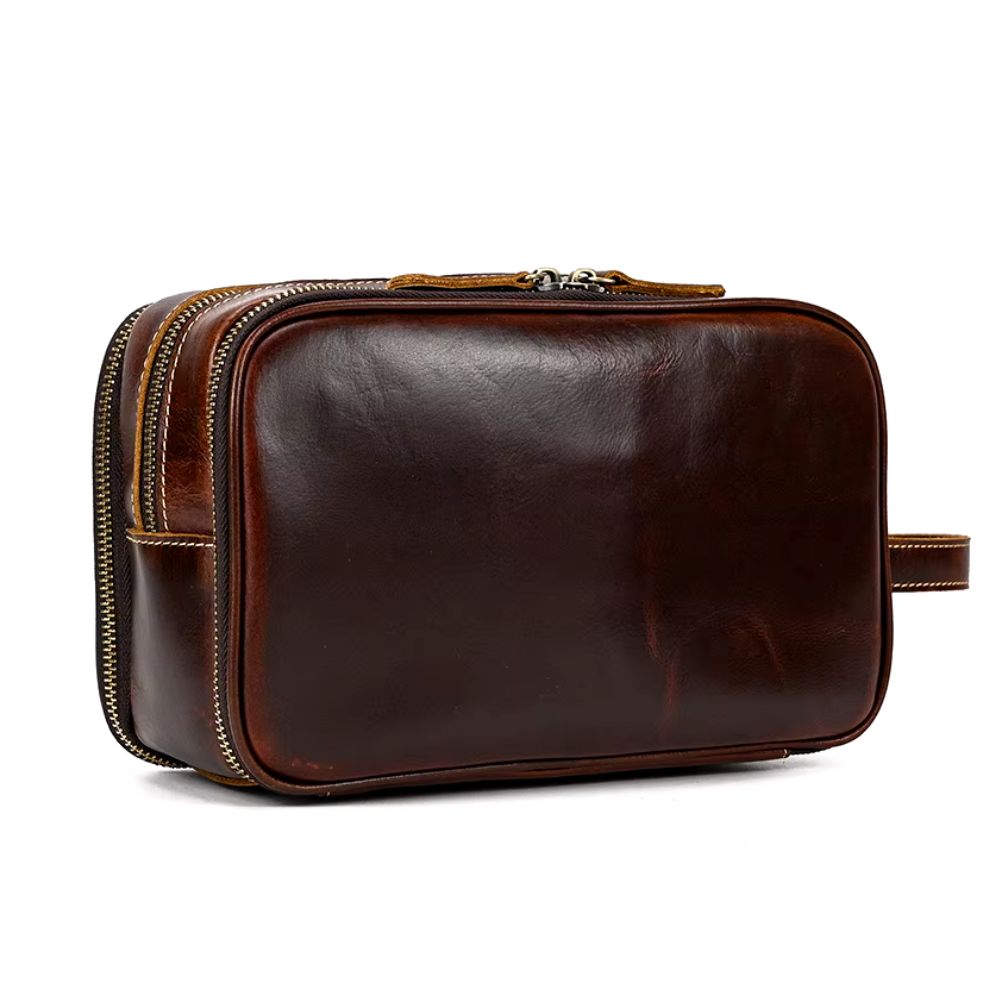 trousse de toilette homme en cuir
