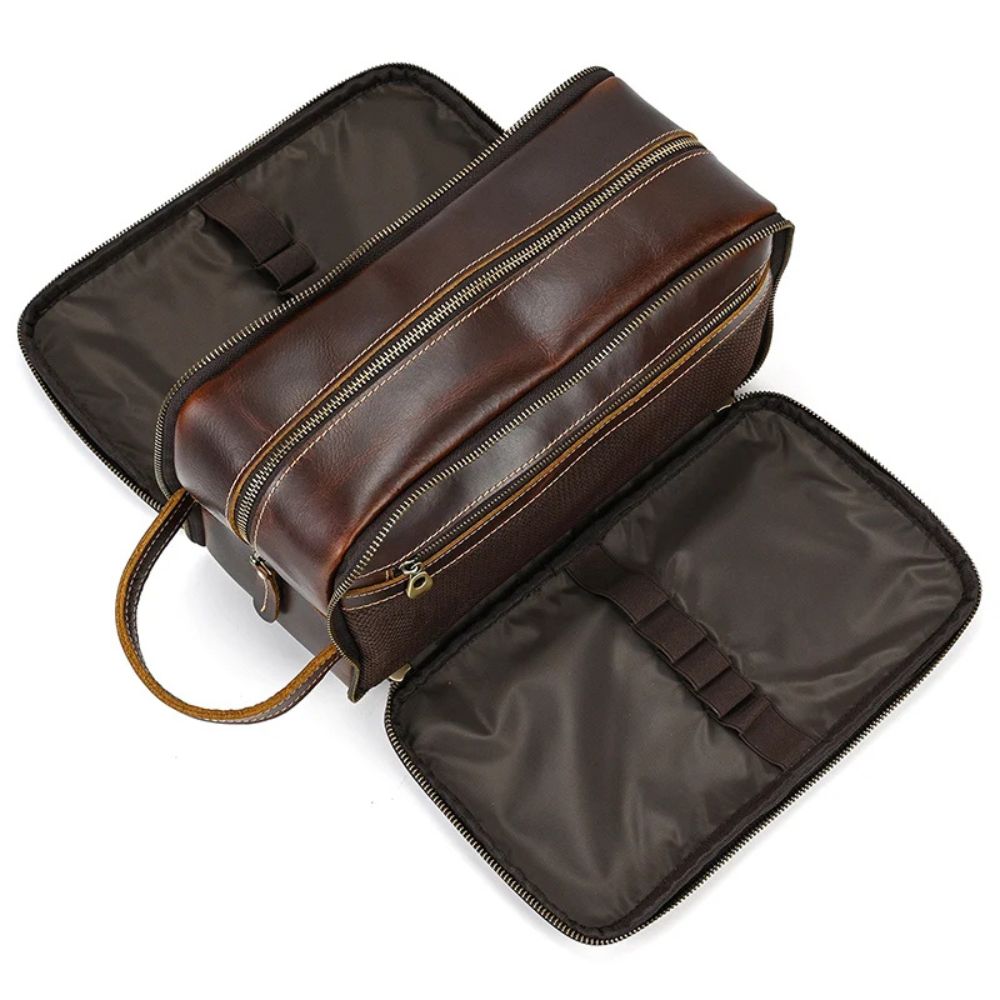 sac de toilette homme en cuir