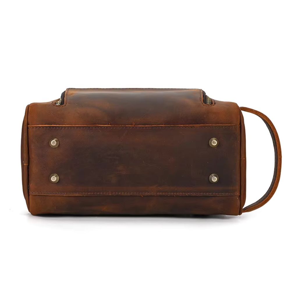Organisateur de toilette en cuir marron