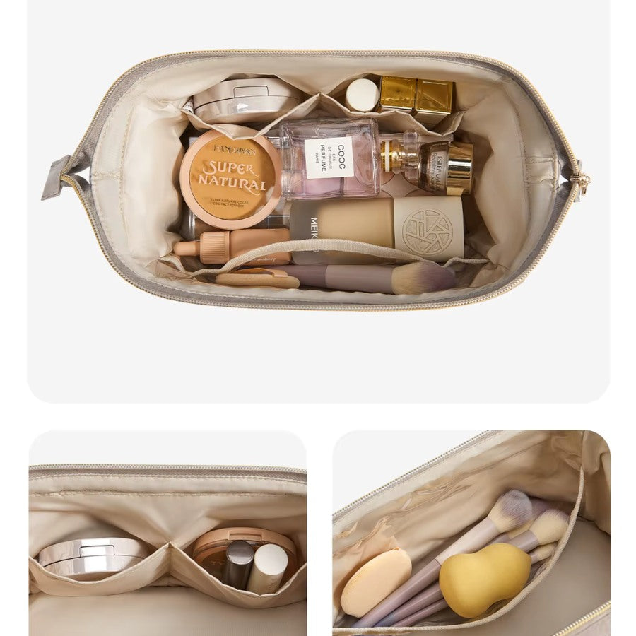 organisation de maquillage avec trousse de toilette