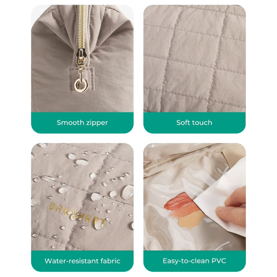 fermature zip dorée pour trousse de toilette