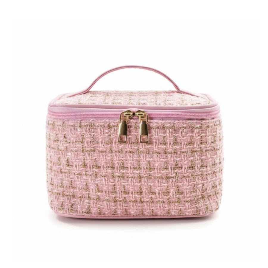 vanity tissu femme à fermeture zip doré