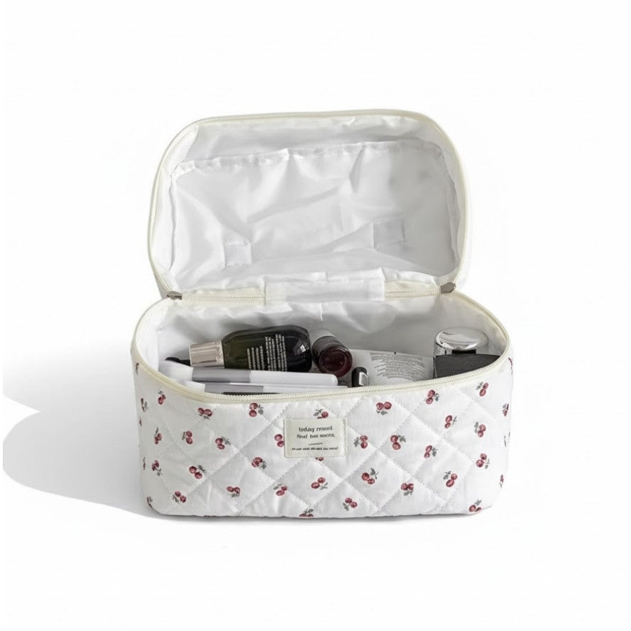 Trousse de toilette femme motif cerises